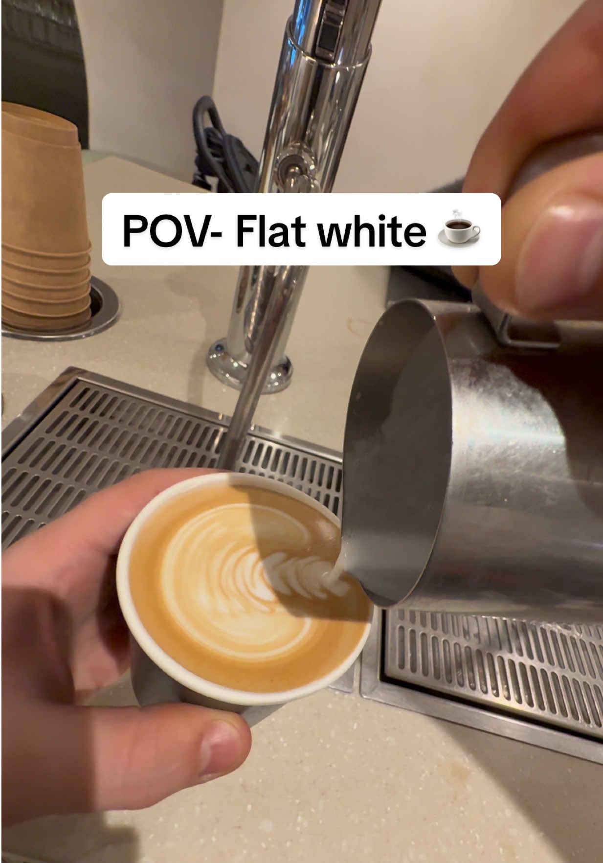 POV- Flat white ☕️ #coffee #cafe #barista #latteart #satisfying 