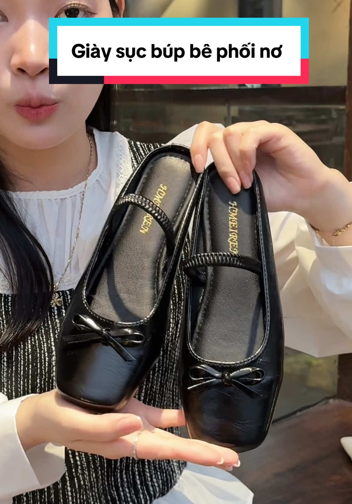 Giày sục búp bê phối nơ xinh xắn, dễ thương #thuyday 