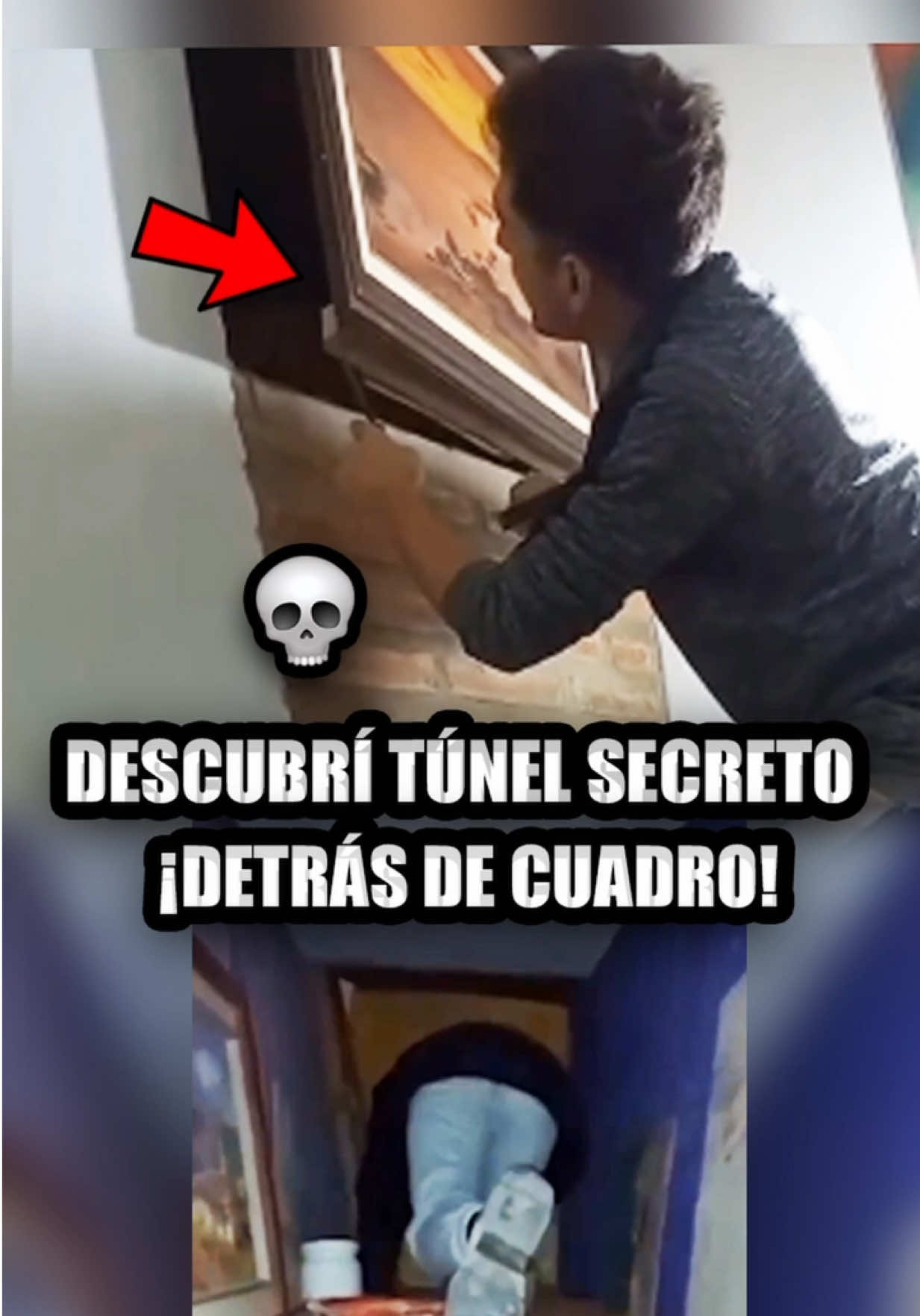 DESCUBRÍ un TÚNEL SECRETO DETRÁS de un CUADRO en mi CASA 💀 Video completo en mi canal de YouTube (link en mi bio) Hay un túnel secreto detrás de un cuadro de la casa y lleva a un lugar aterrador. Hay algo en el final que tenés que ver... Un hombre llamado Crixaliz está remodelando una casa que compró y descubrió que detrás de un cuadro hay un túnel y ENCUENTRA algo INCREIBLE! Esto recuerda a la película Coraline y la puerta secreta 🚪 @Crix Aliz  #coraline #argentina #lodescubrientiktok #lucascastel #Terror