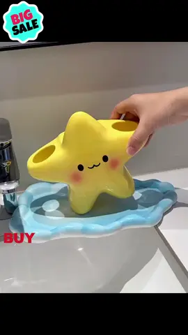 Cute Star Toothbrush Holder: Yellow Base Organizer – Fits Electric & Manual Brushes! #tiktokshopsgsale #createtowin #weeklywedrush #tiktokshopcrossborder_seasales #sgbrandweek 