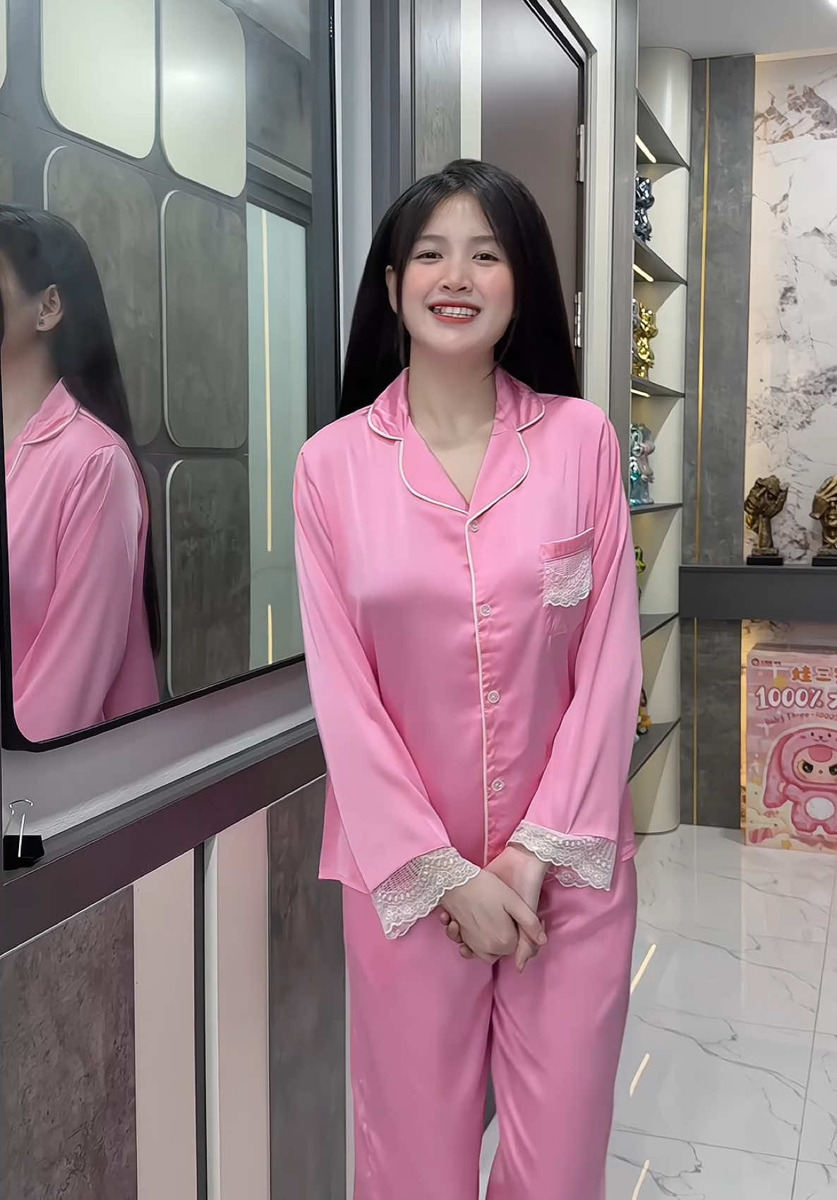 Bộ Lụa latin tơ tằm phối Ren