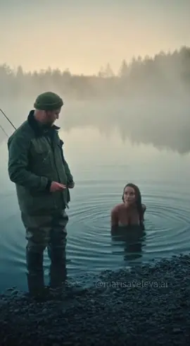 У этой истории есть два финала… Второй - уже в ленте Какой выберешь ты?) #marisavelevaai #рыбалка #русалочка #aivideo #нейромир  