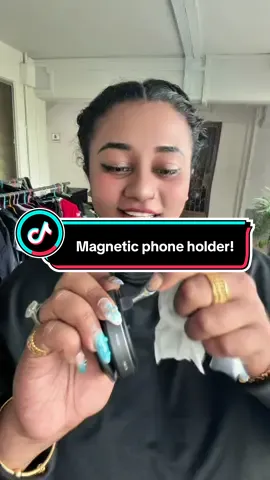Now I can bring this small portable magnetic phone holder anywhere! #magnetic #phoneholder #carphoneholder #fyp #viral 