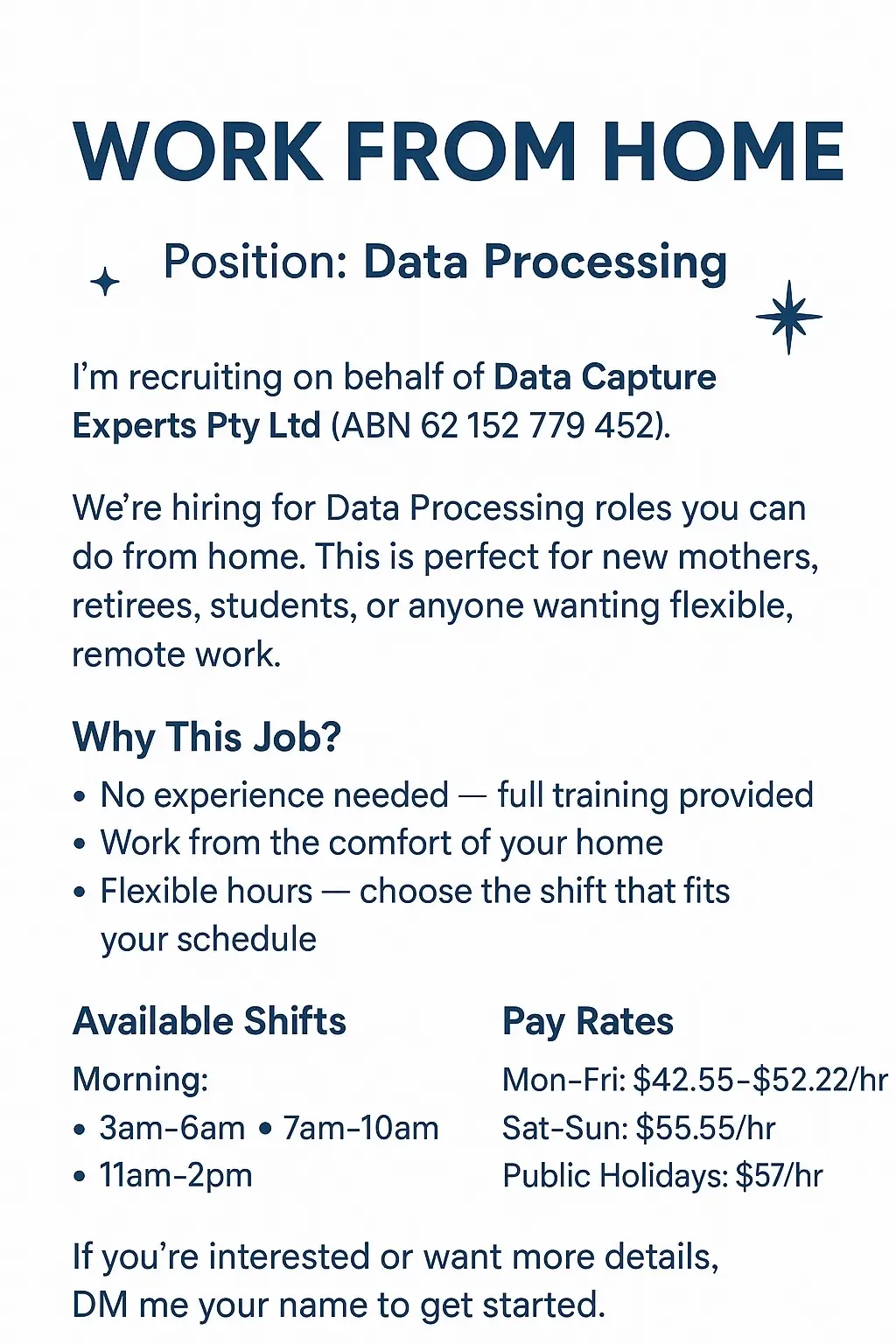 WFH • No experience • Training included • Flexible shifts Pay starts at $52/hr+ Comment INTERESTED to apply now! #remotejobs #workfromhomejobs #hiringnow #jobopening  #nowhiring 