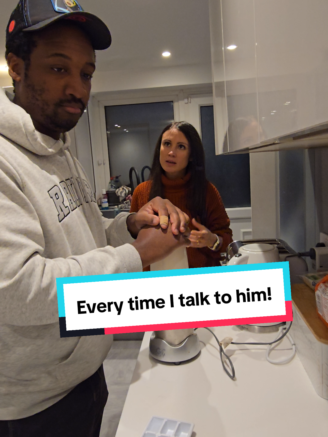 I swear every time I need to tell him something important, suddenly he HAS to make a smoothie 🤣  The timing is suspiciously perfect! Is this a husband superpower? #couple #marriagehumor #relatable #married #funny