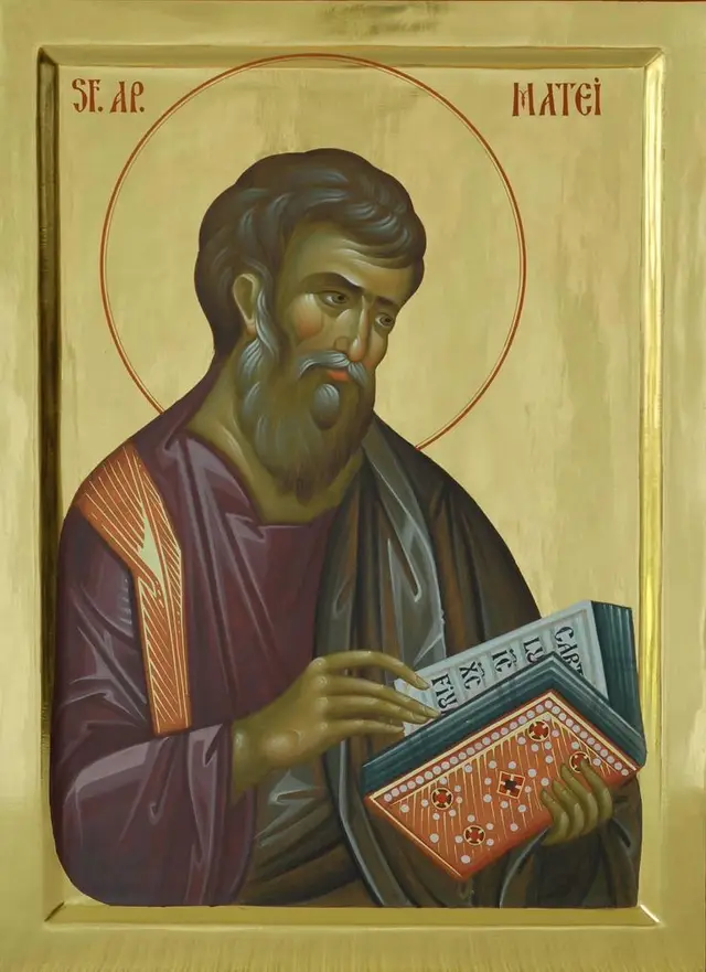 Duminica a 25-a după Rusalii (Pildă samarineanului milostiv); Sf. Ap. și Evanghelist Matei Sfântul Apostol și Evanghelist Matei, fiul lui Alfeu și frate al Sfântului Apostol Iacov, era evreu din neam și vameș de meserie. A fost întâlnit de Hristos în Capernaum, iar Mântuitorul i-a adresat o chemare simplă: Vino după Mine