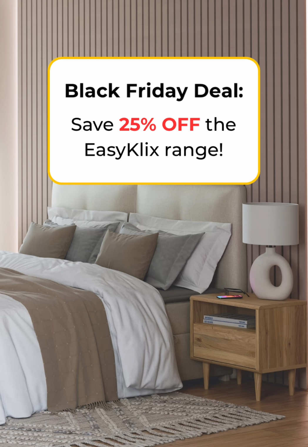🎉 Black Friday deals have landed! 🎉 Get an incredible 25% OFF the EasyKlix range at Bensons for Beds - available now until 23rd November only!  Upgrade your furniture the easy way with pieces that combine everyday practicality, effortless style, and refreshingly simple assembly. Hurry while the savings last! ⏰ #easyklix #bensonsforbeds #furnituredeals #blackfriday2025 #blackfridaysavings 