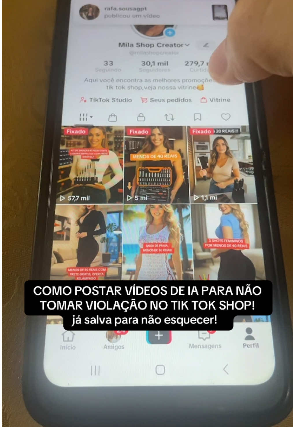 COMO POSTAR VÍDEOS DE IA PARA NÃO TOMAR VIOLAÇÃO NO TIK TOK SHOP! já salva para não esquecer!   #tiktokshop #dica #renda #trabalho #creator 