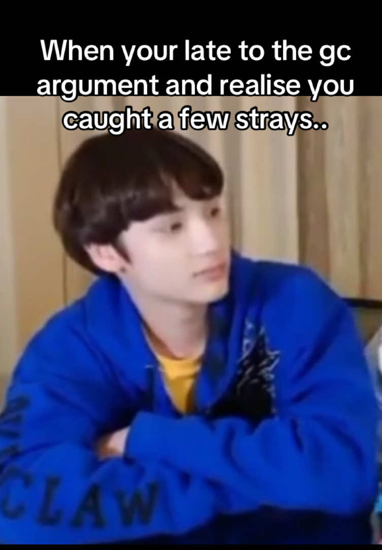 The EXACT context of this clip btw  #thecutiesoobie #giftok #fyp #xyzbca #relatable  . . . When ur late to the gc argument and realize u caught a few strays