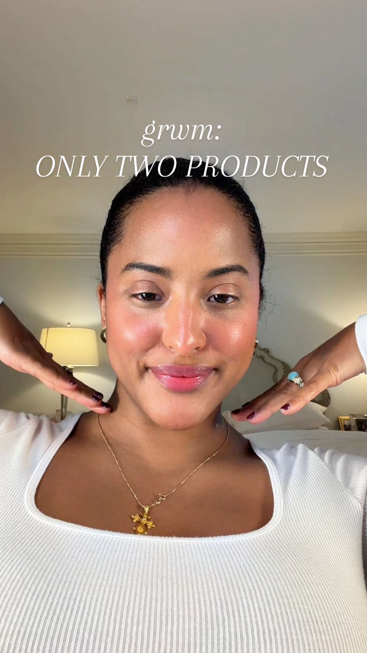 GRWM Using Just Two Products 💄🫦 #imjustagirl #MakeupRoutine #grwm #blackgirlbeauty #fyp       