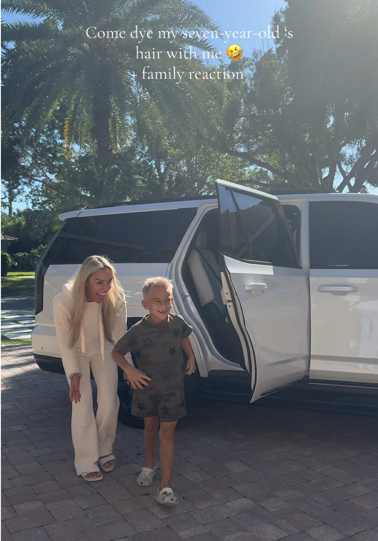 I’m obsessed he loves it, I love it, we love it! 😍 #hairtok #transition #family #reveal #boymom 