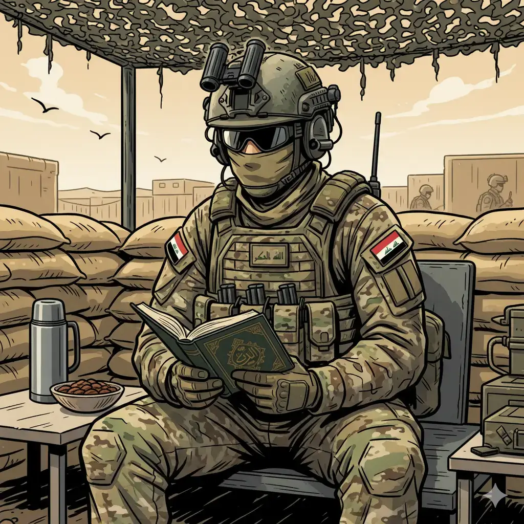 لا يوجد اجمل من استماع للقرآن الكريم  #رسم_صورة_للجيش_العراقي #قران_كريم #جيش #عراق #قوات_خاصه_عراقيه🇮🇶💪 