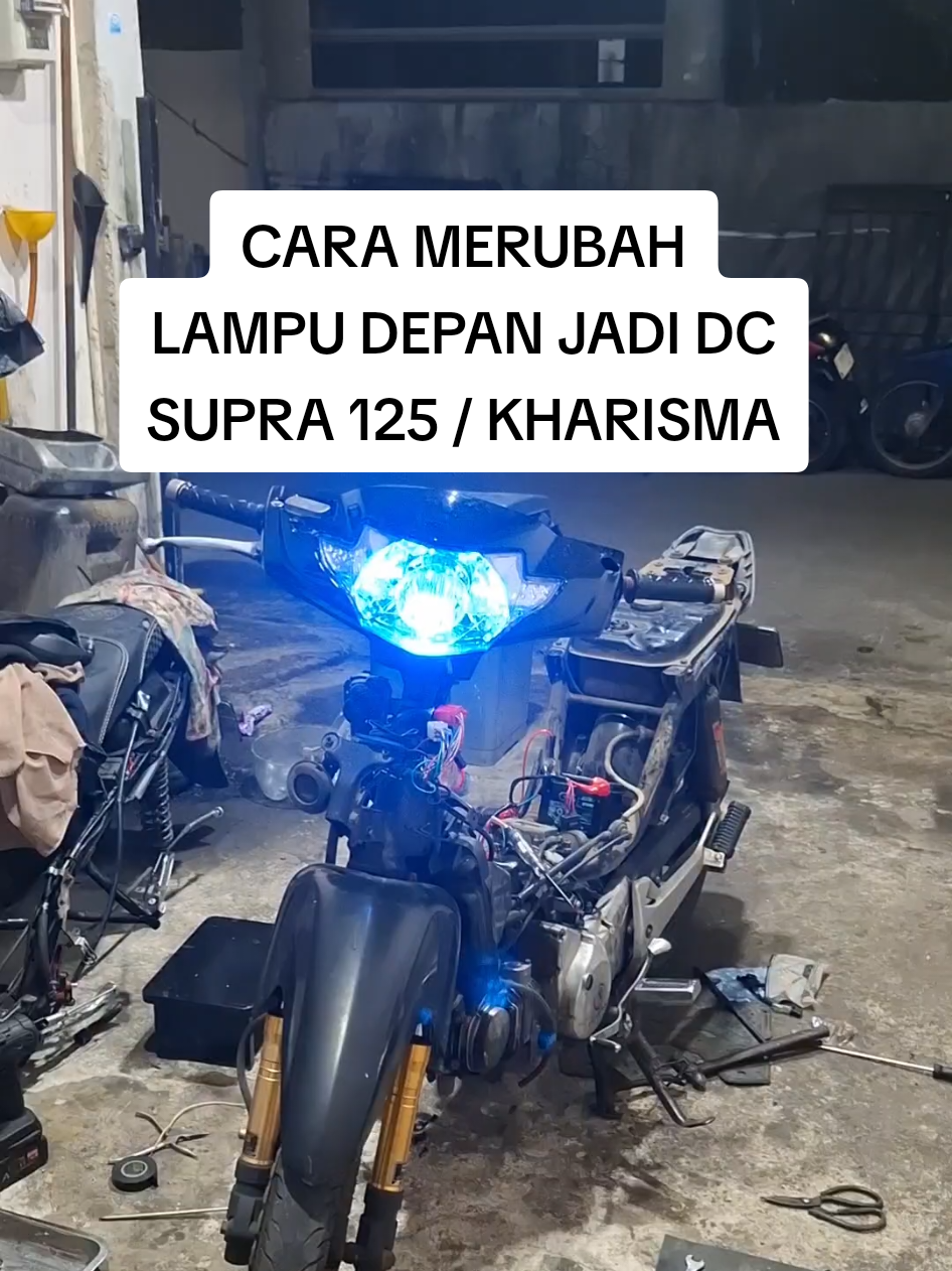Cara terbaik merubah lampu depan jadi DC , supra 125 / kharisma #bengkelmotor #servismotor #kelistrikanmotor #mekanik #fyp 