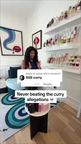 Replying to @melaa.hhh NEVER BEATING THE CURRY ALLEGATIONS AS A BROWN GIRL 😪 @MarcJacobsFragrances @CB2 @Phlur Fragrances @Kayali #perfumetok #fragrance #perfumeorganization #organizing #browngirl