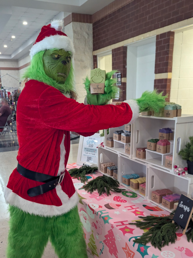 Somebody was trying to steal our Green Meanie soap! https://betteroffsoapshop.com/products/green-meanie-cold-process-vegan-soap-bar #grinch #soap #creatorsearchinsights #grinchsoap 