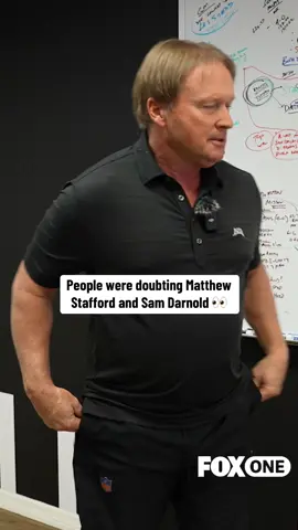 @Barstool Gruden knows People were doubting Matthew Stafford and Sam Darnold 👀 @watchfoxone 