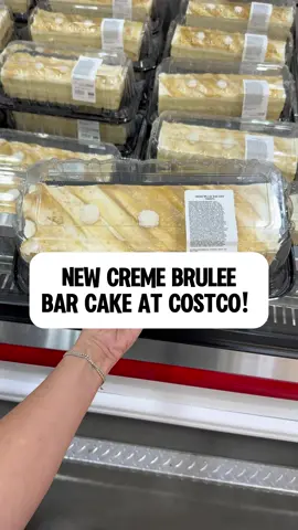 NEW dessert at Costco! This creme brûlée bar cake is soooo good. The crunchy layer reminds me of the crunchy part of Dubai chocolate. 😋 so good! #costco #dessert #foodies 