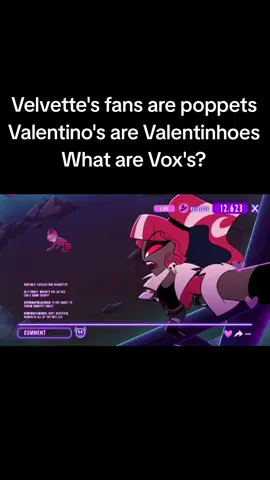 Something with cults and TV? Vox needs his own fanbase name! The Valentino clip is from the VoxTek website art tutorial! Hazbin Hotel Season 2 #ValentinoHazbinHotel #HazbinHotelSeason2 #TheVees #VoxHazbinHotel #VelvetteHazbinHotel
