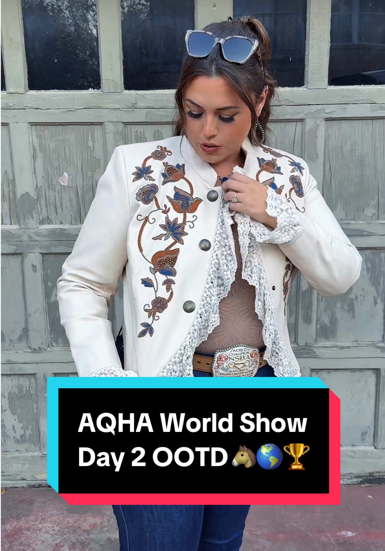 AQHA World Show Day 2 OOTD🐴🌎🏆 #aqhaworldshow #doubledranch #westernfashion #turquoisejewelry 