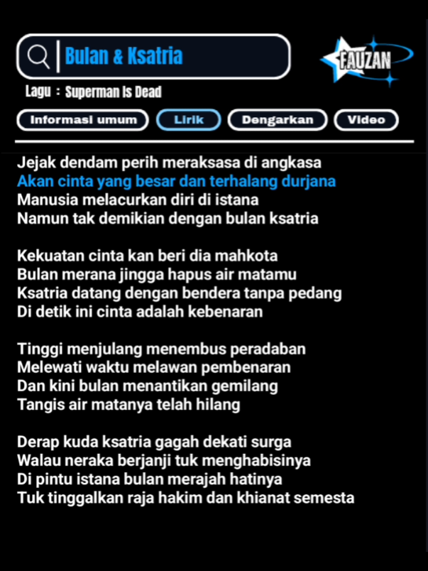 Bulan & ksatria #lagu #laguviral #liriklagu #storylagu #sedangtrending 