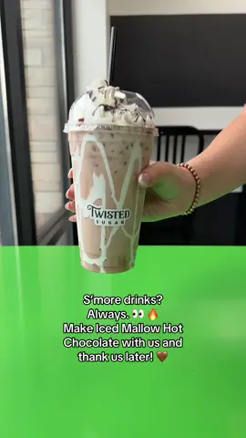 If you love Iced hot chocolate with marshmallow fluff.… STOP SCROLLING 👀🔥🍫 #twistedsugar #sodashop #dirtysoda #fyp #foryoupage 