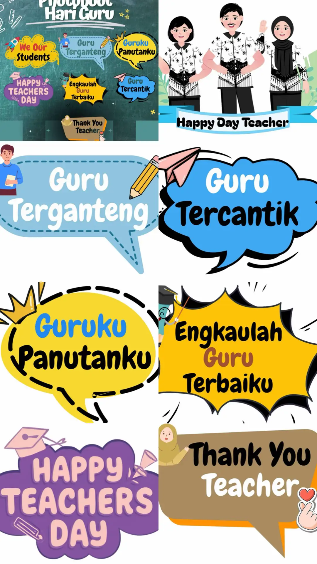 1. File berupa PDF 2. Berisi 7 dsan photo boot menarik 3. untuk kertas pake kertas HVS biasa 4 . ukuran kertas A4 Jika ada kendala boleh di tanyakan di DM tiktok aku, terima kasih😊 #harigurunasional #hariguru25november #photobooth 
