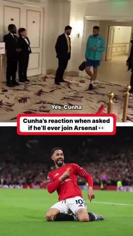 See Cunha’s reaction 😂😂 #manchesterunited #manutd #matheuscunha 