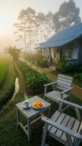 Di ujung pagi yang masih basah oleh sisa embun, aku duduk menampung sunyi yang belum sepenuhnya pergi. Asap kopi mengepul perlahan, seperti doa hangat yang naik ke langit tanpa suara. #senja #tiktok #vibes #secangkirkopi #nature 
