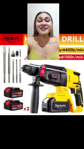 reaim rotary hammer drill heavy duty chipping hammer high power cordless electric drill tool set. grabe ang ganda nito kaya order na. #rotaryhammerdrill #hammerdrill #chippinghammer #reaim #fyp 