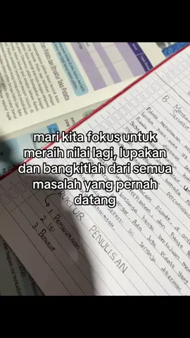 fokus lah belajar, ulang sudah mau datang semoga ulangan semester 1 ini nilai ku bagus bisa banggakan kedua orang tua ku aminn 🤲😇