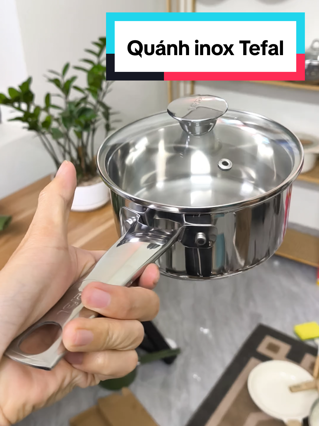 Quánh inox an toàn Tefal. inox 18/10 cao cấp. Đun được bếp từ. #xuhuong #tefal #quánh#mevabe #xuhuong 