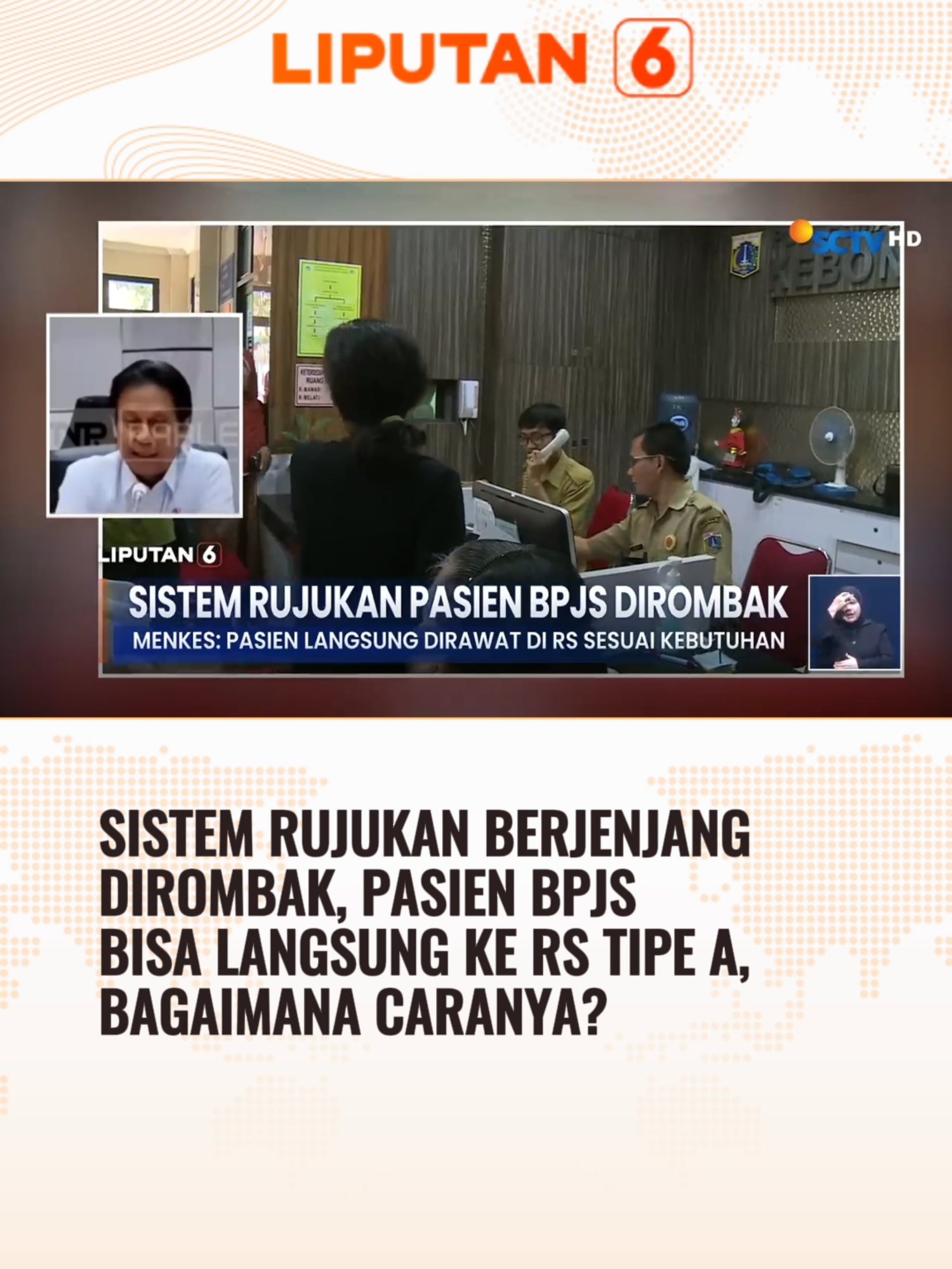 Menteri Kesehatan resmi merombak sistem rujukan pasien BPJS Kesehatan. Melalui kebijakan baru ini, pasien dapat langsung dirujuk ke rumah sakit yang sesuai dengan kondisi medisnya tanpa proses berbelit. #newssctv #liputan6sctv #liputan6 #bpjs #bpjskesehatan #menkes #foryourinformation #longervideos #beritatiktok #viralvideo