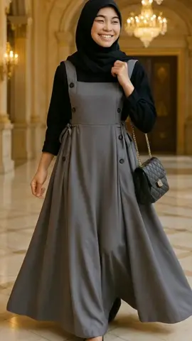 Girls' Islamic Clothing NAOMI set overall+iner kaos spandek#bajufiral#naomi set#bajukekinian#fyp 