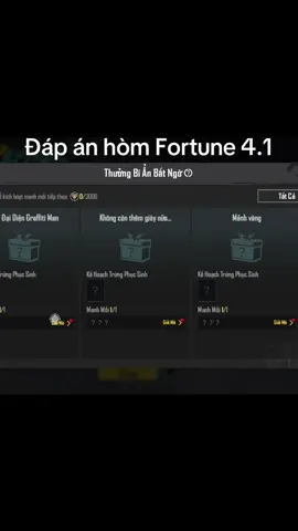 Đáp án hòm Fortune 4.1 #PUBGMSTARVN #FPS丶GEMERA #xuhuong #xuhuongtiktok 