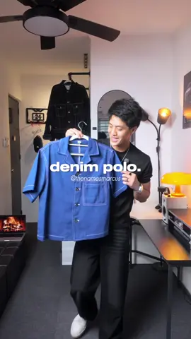 Denim polo na pogi na, may dating pa #polo #denim #poloshirt #polooutfit #boxycrop HUILISHI Box Fit Cuban Collar Split Pockets Bright Stitching Design Cropped Denim Shirt Jacket in White Navy & Black Coats Menswear Tops Lingerie Beige Plain Short Sleeve Short Sleeve Tropical, get ready with me, grwm, casual outfit, date outfit, streetwear, coffee date, ootd, outfit inspo, outfit ideas, christmas party boxy crop denim polo @Huilishi.ph 