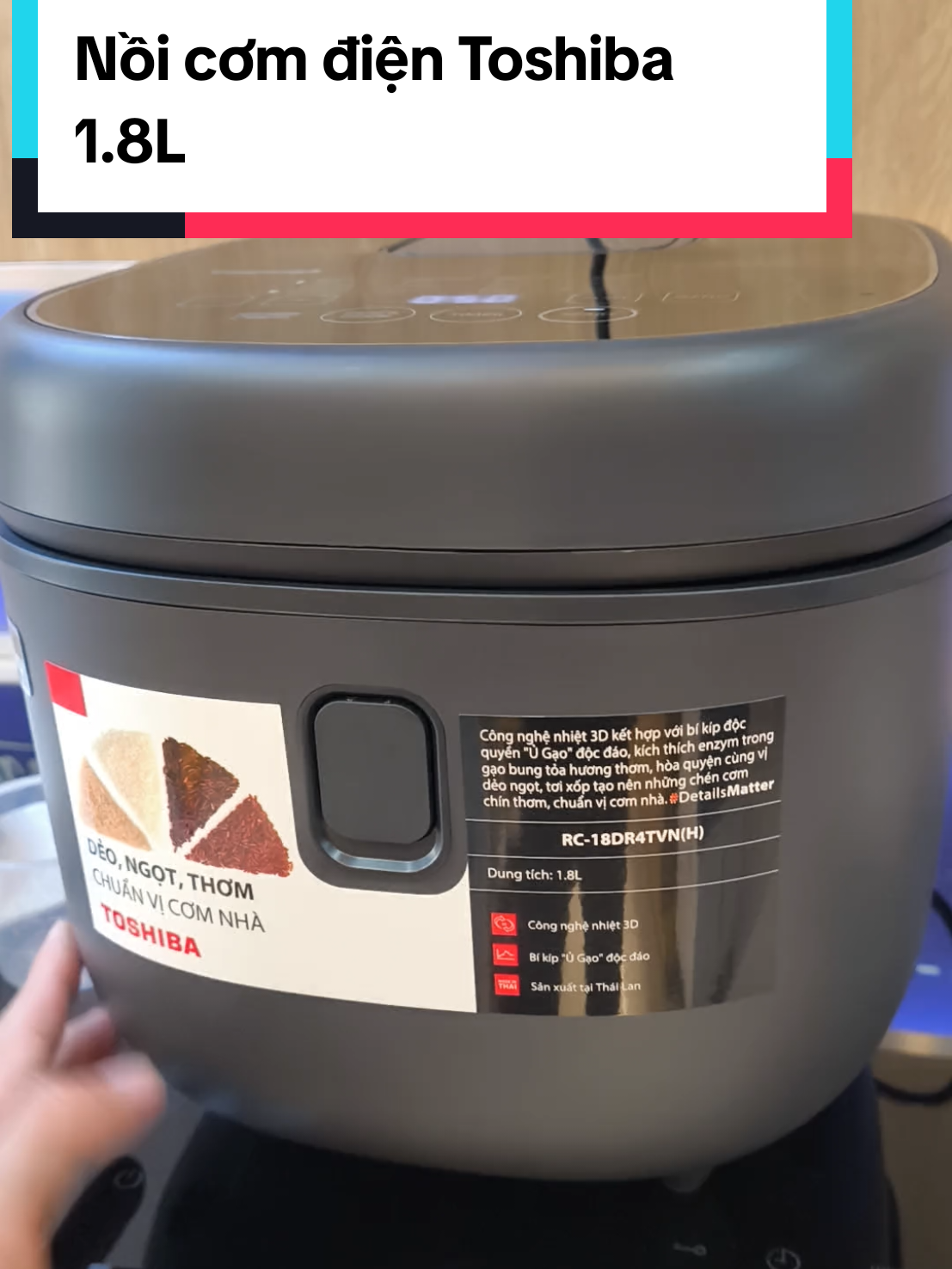 Nồi cơm điện Toshiba 1.8 lít. Sản suất Thái Lan. Lòng nồi dày,nấu ngon. Bảo hành 12 tháng. #dobep #xuhuong #noicomdien #toshiba #diengiadung 