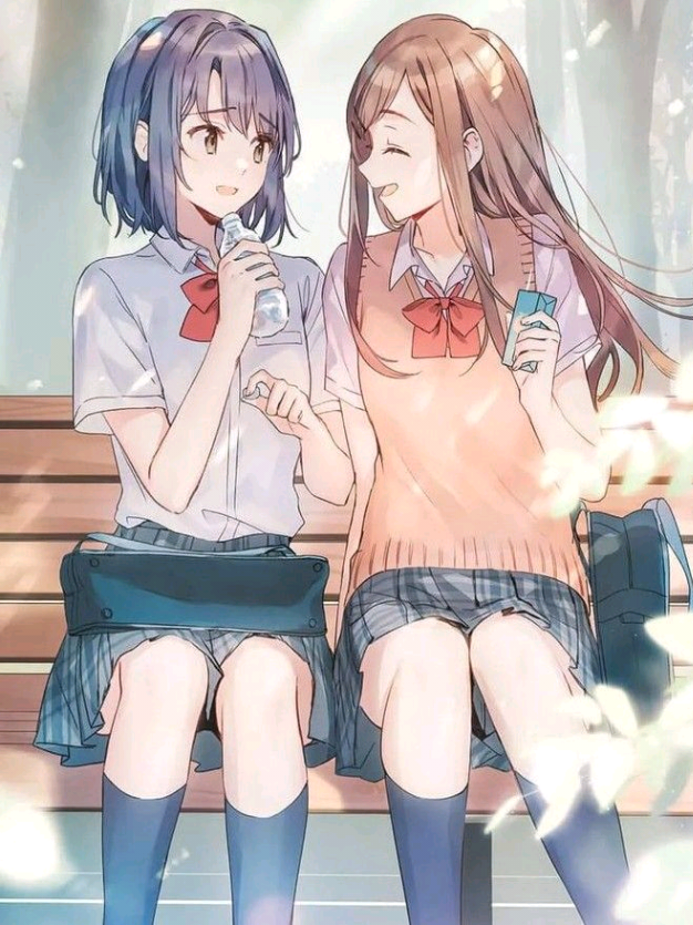 #ADASHIMA I'll be watching you<3💕(they're so precious to me)  #shimamurahougetsu #adachitoshimamura #adachisakura #yuri 