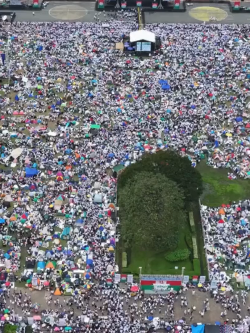 PROTESTA KONTRA KATIWALIAN Nasa humigit kumulang 21,000 na ang crowd estimate sa Luneta Park at Quirino Grandstand, kung saan may nagaganap na protesta kontra katiwalian ang Iglesia ni Cristo, ayon sa Manila CDRRMO as of 10 AM, Nov. 16, 2025.  COURTESY: Manila CDRRMO