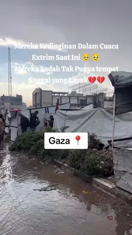 Cuaca dingin yang extrim dan hujan lebat serta angin kencang di Gaza membuat para pengungsi kesulitan untuk bertahan hidup, tolong mereka ya robb 🤲🤲 #savegaza #hujan  #banjir  #cuaca #extrim 