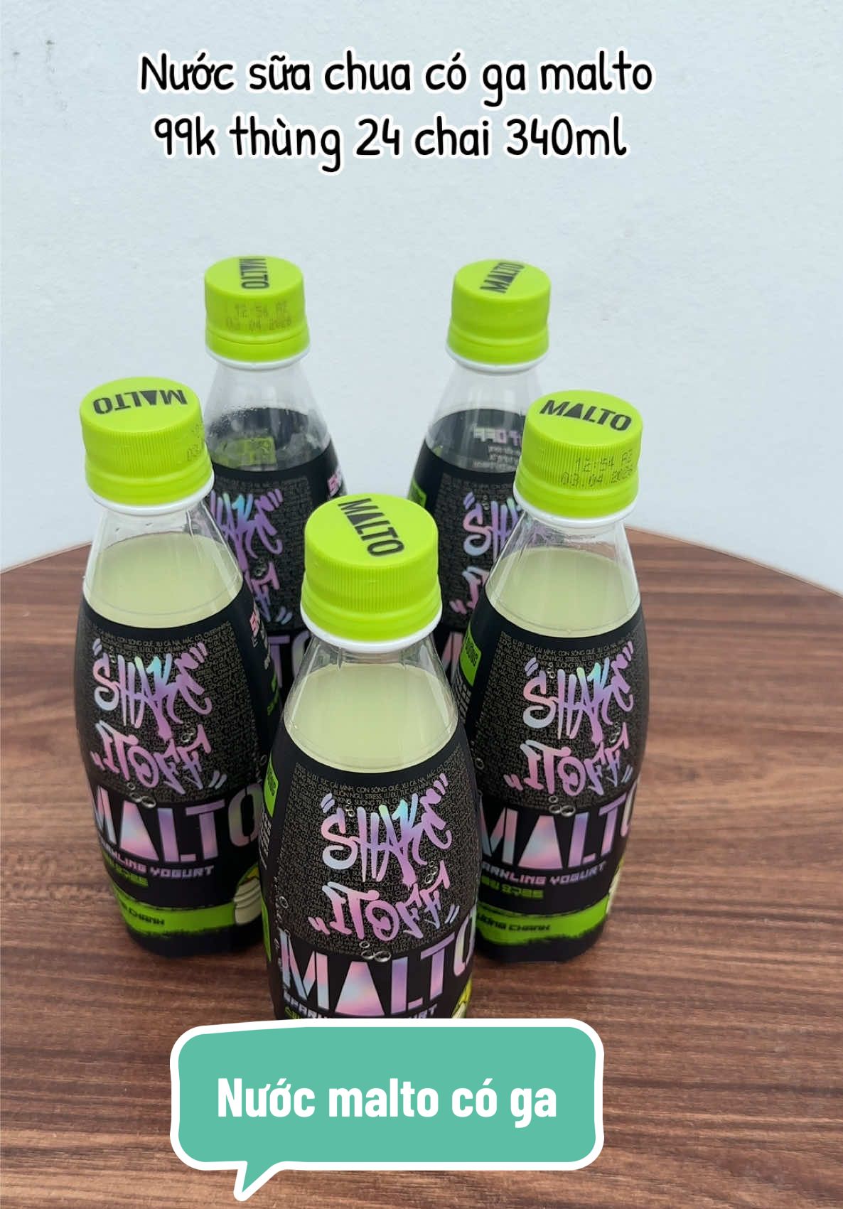 Nước sữa chua có ga malto sale 99k / thùng 24 chai 340ml #xuhuong #malto #maltoshakeitoff #lofvietnam #suachuauongcoga 