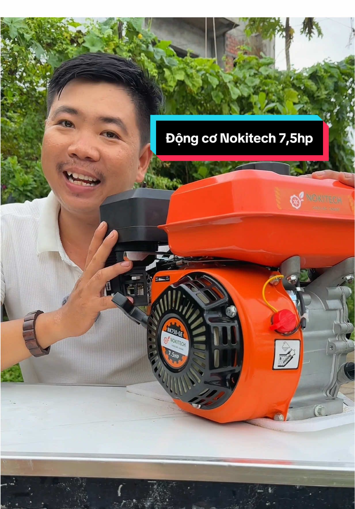 Chạy xuồng, bơm nước , kéo củ phát điện, máy đầm nền trên đầu động cơ Nokitech thái lan 7,5hp #tranhongstore #maydongco #dongcochaythuyen 