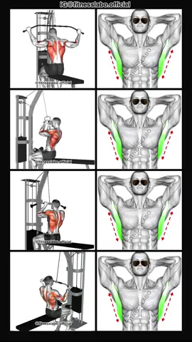 ✅ Cable Back Workout  ① Behind Lat Pulldown  ② Neutral Grip Lat Pulldown  ③ Close Grip Lat Pulldown  ④ Reverse Grip Lat Pulldown  3 sets 12-15 reps 