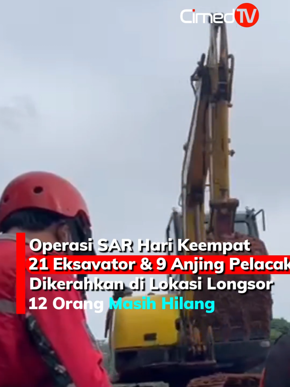 21 eksavator dan 9 anjing pelacak dikerahkan bantu proses pencarian korban longsor Cibeunying, Majenang. Operasi SAR hari keempat. #eksavator #anjingpelacak #cibeunying #longsor #majenang 