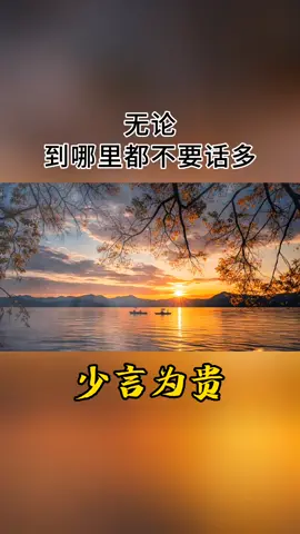 一定要记住，无论到哪里都不要话多，也不要和任何人吐露心声，少修行，言多必失，更不要因为一时投缘，就随意亮出自己的底牌。少言是修养，闭嘴是智慧，闲谈莫论人非，静坐常思己过。#人生感悟 #聆听 #悟人生之道 #感悟人生 #生活感悟 