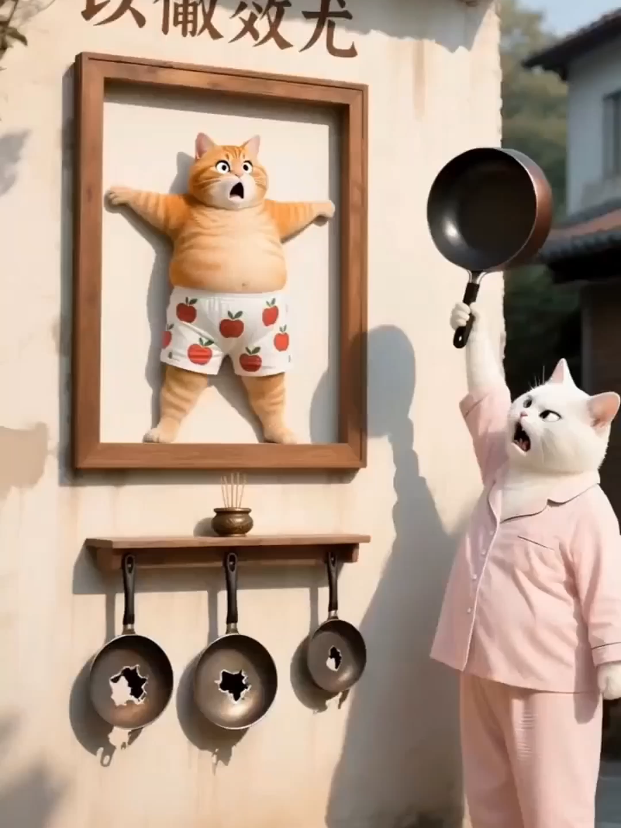 Fryig pans are all ruined 🍳🍳🍳 #foryou #catlovers #cartoon #kitten #aicat #haha #funnyvideos #orangecat #cutecat #catlover #kitty #tiger #kucing #fyp #ai #cat