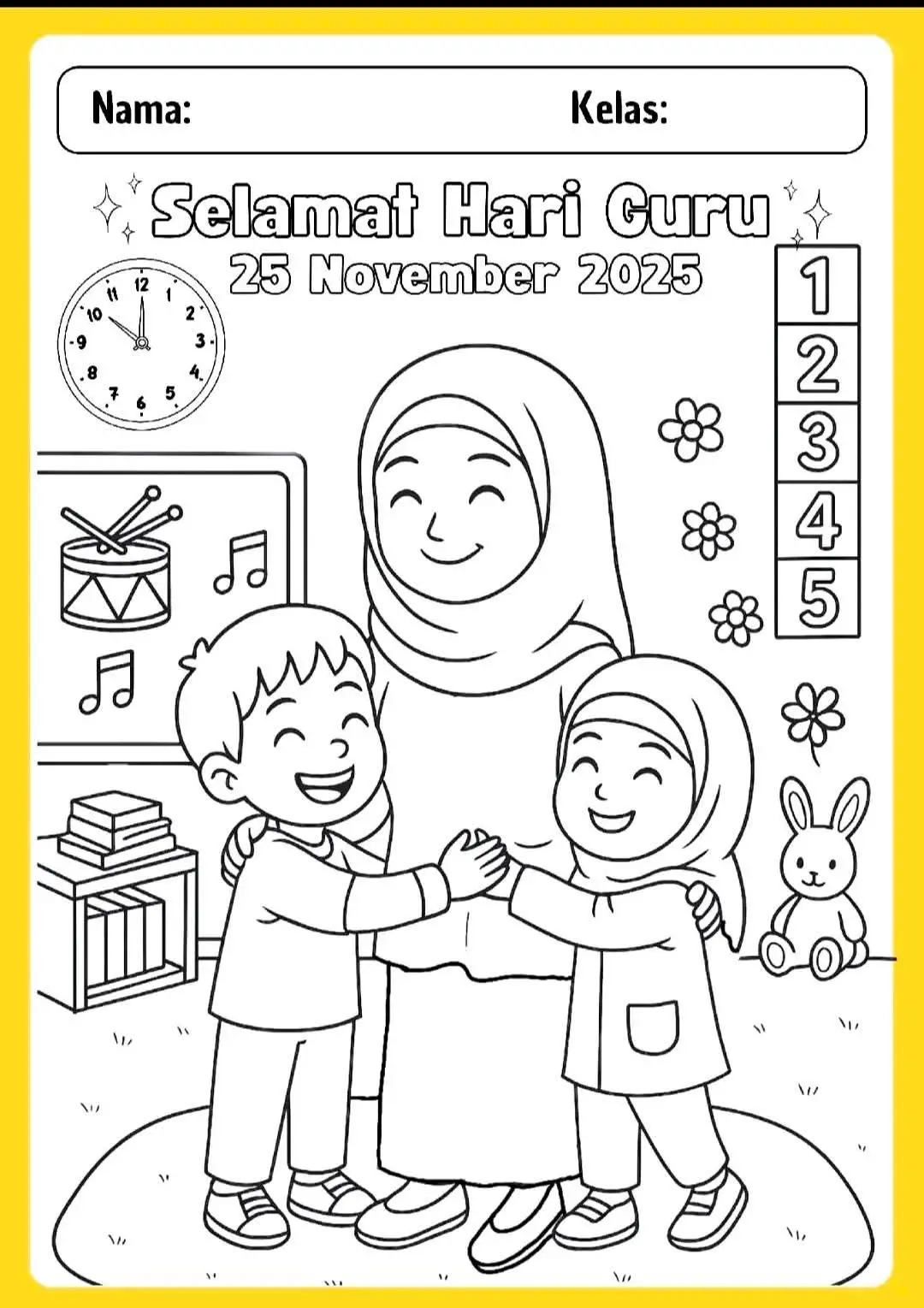 yuk buat kegiatan mewarnai bersama siswa/i dikelas dwngan mewarnai gambar dengan tema Hari Guru#hariguru #harigurunasional #hariguru25november #mewarnaihariguru 