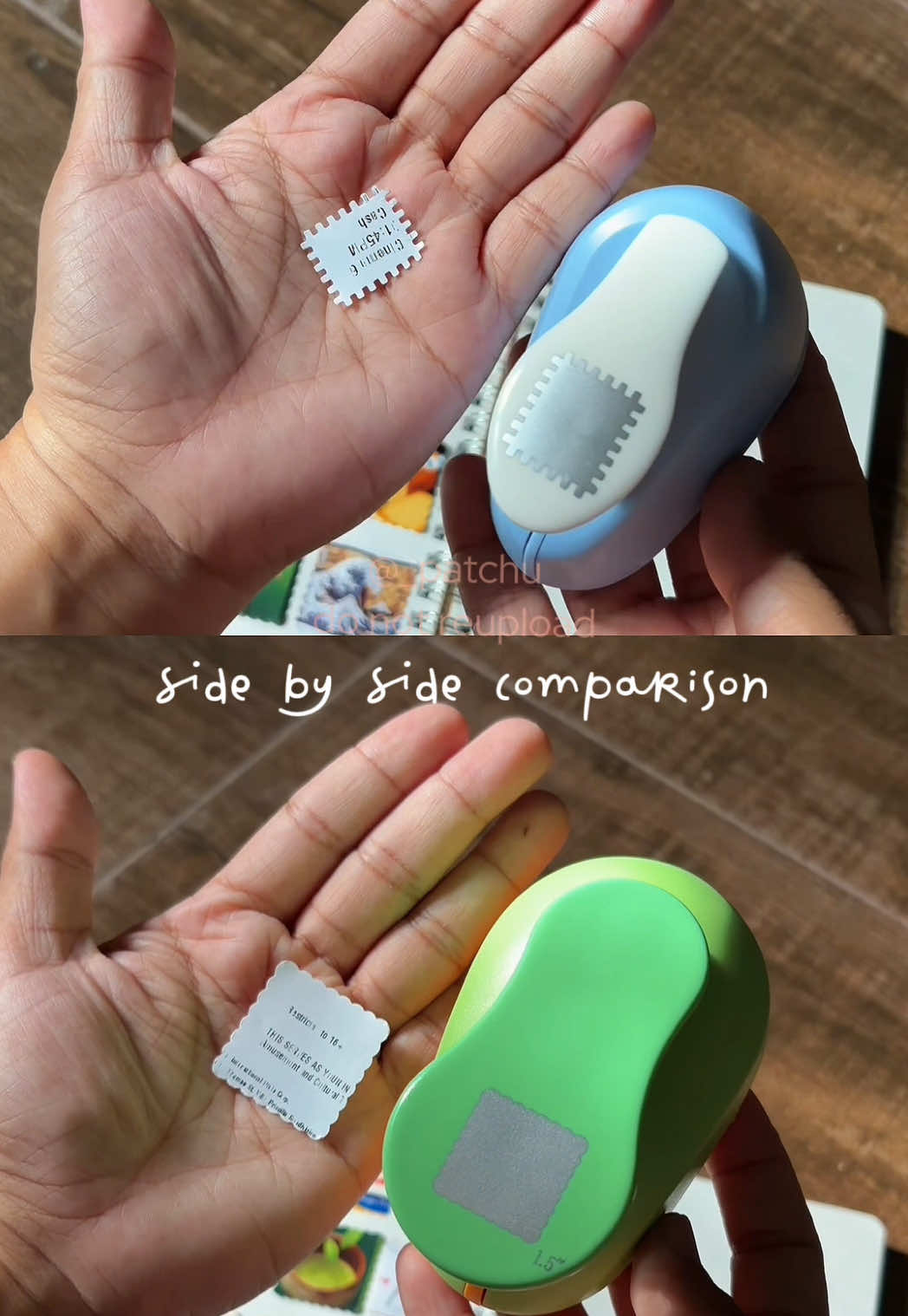 here's the comparison of my 2 puncher <3 #fyp #scrapjournal #junkjournal #stamp #journal 