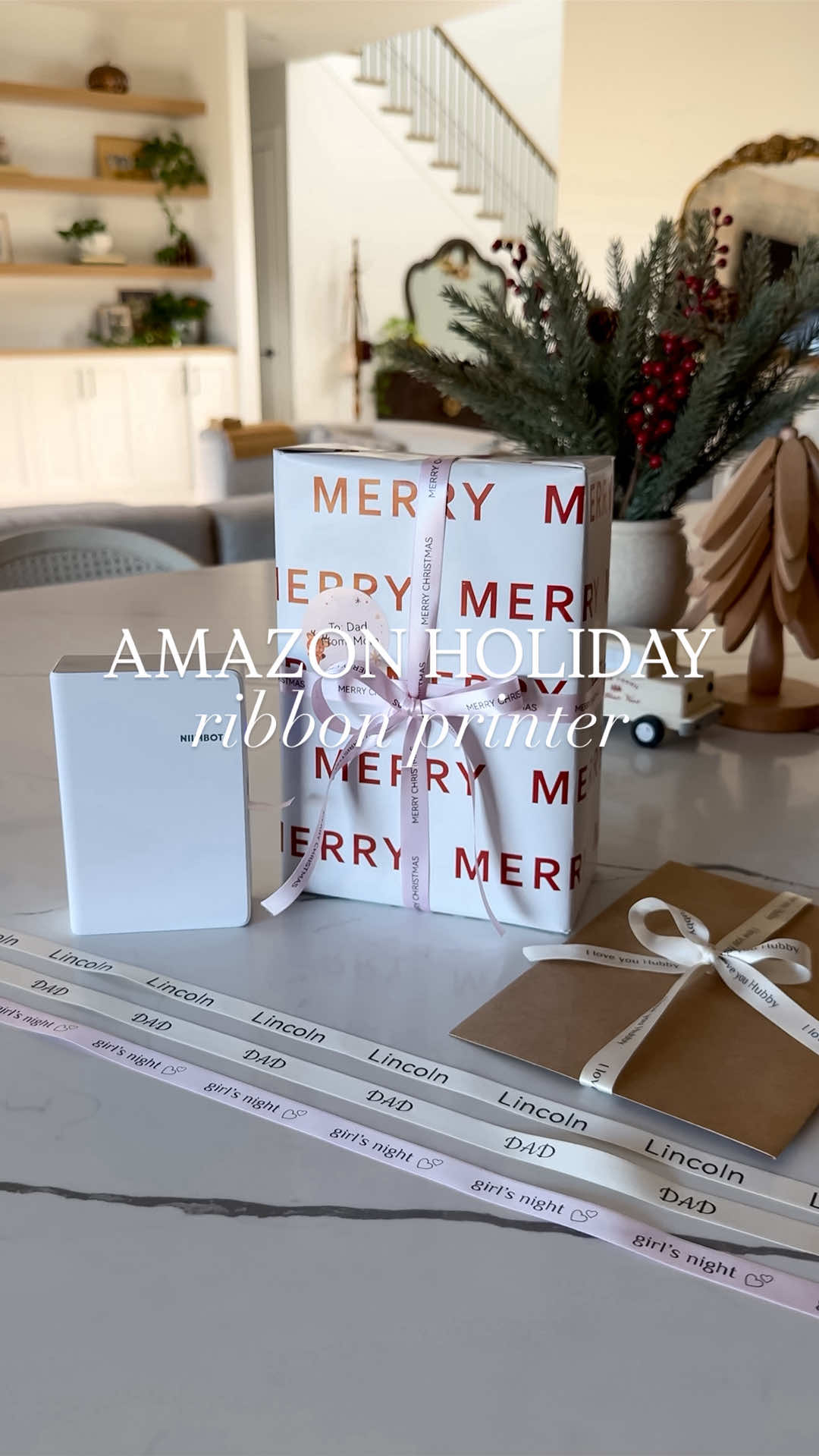 ✨Follow the link in our bio  ➡️ “AS SEEN IN VIDEOS 3” for the link to personalize every gift this holiday season! This custom ribbon printer from Amazon takes your gift wrapping to the next level!! 🎀✨ #amazonhome #holidayhack #thesistershoppers #amazongadget #amazongadgets    @Amazon Influencer Program @Amazon 