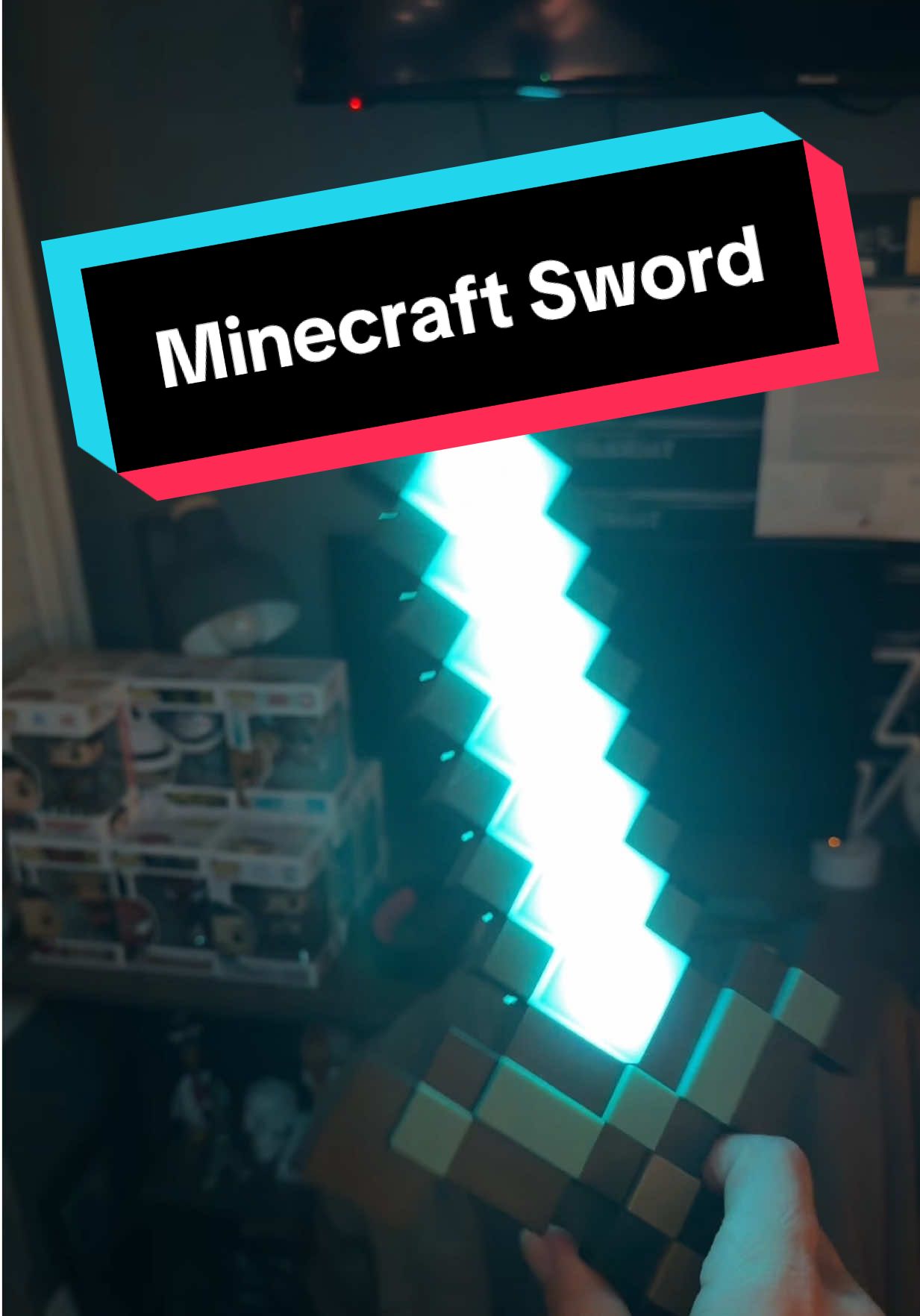Rechargeable minecraft glowing sword with prop stand.🎁🗡️ #Minecraft #trending #giftideas #minecrafttoys #blackfridaydeals 