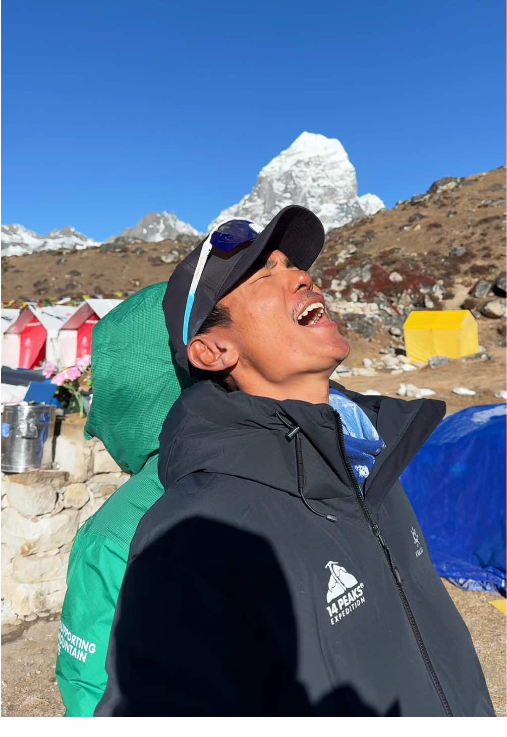 Youngest in the world to climb all 14 peaks & a regular girl meet up at base camp #nepal #everest #sherpa #everestbasecamp 